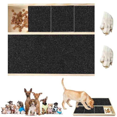 Dog Emery Board Scratcher Treat Box,Dog Nail Scratch Pad,Durable Portable Pet Scratch Filing Board for Nails All Dogs,Wood Filing Scratchboard Polish Pads for Pet,Wooden Snack Case von Generisch