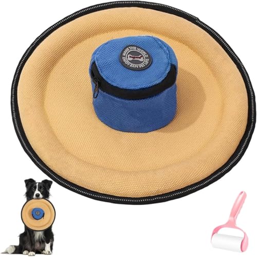 Dog Flying Disc Toy with Built in Snack Bag,Interactive Dog Throw Toys for Outdoor Exercise Play and Agility Training,Reflective Pet Reward Toy for Small Medium Large Dogs (Blue Yellow, 11*11in) von Generisch