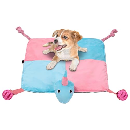 Dog Sniffing Mat, Colorful Bunny Feeding Pad, Interactive Slow Feeder for Dogs and Puppies, Engaging Training Activity Mat, Food Dispensing Snuffle with Pull Rope and Leaking Ball von Generisch