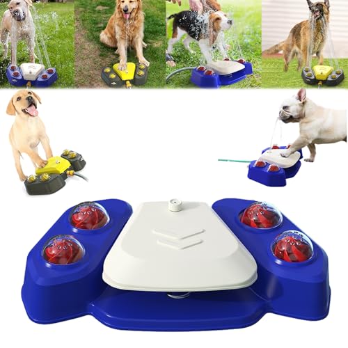 Dog Sprinkler for Outdoor, Paw-Activated Large Dog Water Fountain with Adjustable Spray Pet Water Toys, Garden Pet Bath Toy, Outdoor Dogs Shower in Garden Yard (Blue) von Generisch