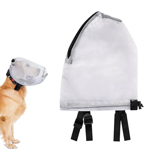 Dogs Mesh Hood - 15.75 Inch Breathable Guard for Grooming Comfort, Pet Shower Safety with Mouth Zipper Function, Dog Protective Hood for Bathing Swimming Outdoor Care, Black, Easy Use von Generisch