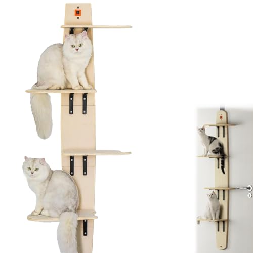 Door Hanging Cat Shelf, Multi Level Hanging, Multi-Level Door Hanging Cat Tree, with Shelves, Climber Tower, Pet Jump Shelf, 67in Cats Ladder, with Removable Soft Mat (1pcs) von Generisch