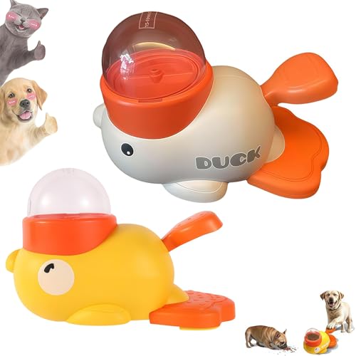 Duck Dog Treat Dispenser, 2 in 1 Duck cat Treat Dispenser, Anti-Swallowing Bowl with Button, Interactive Treat Dispenser Toy for Dogs and Cats(Mix) von Generisch