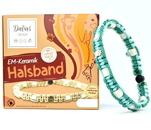 EM-Keramik-Halsband für Hunde & Katzen - Maßanfertigung EM-Band Original US-Paracord (61-70 cm, Mint) von Dalias Dogs