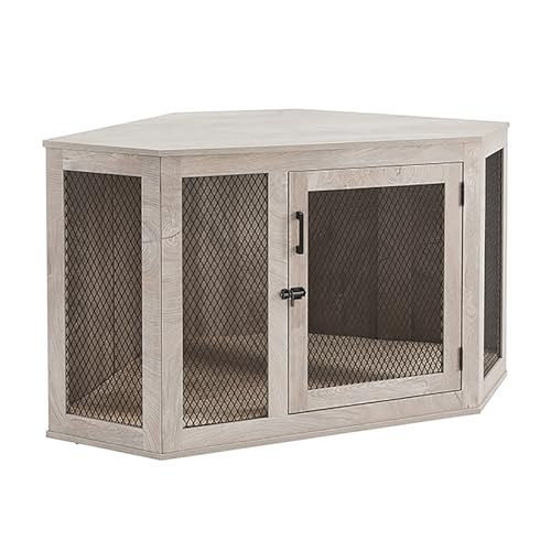Eck-Hundekäfig, robuste kaufeste Hundehütte, rustikale Designmöbel für kleine bis große Hunde, platzsparende Lösung für begrenzte Bereiche von Generisch