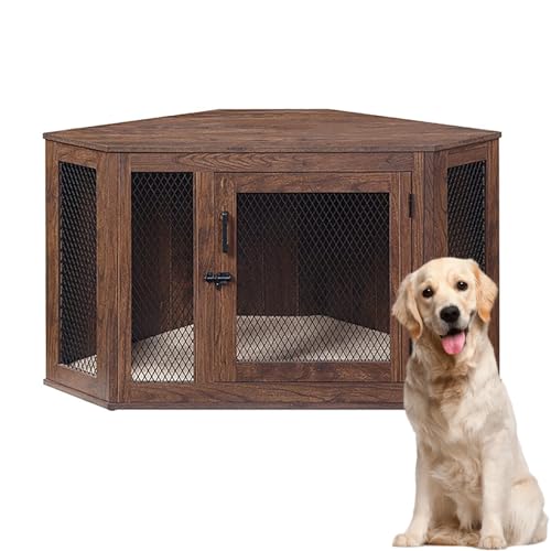 Eck-Hundekäfig-Möbel dekoratives Haustierhaus Hundezwinger mit abschließbarer Tür - Indoor Beistelltisch TV-Ständer - Möbelstil Hundekäfig Tisch Eck-Hundekäfig-Möbel dekoratives Haustierhaus Hundezwinger mit abschließbarer Tür - Indoor Beistelltisch TV-Ständer - Möbelstil Hundekäfig Tisch von Generisch