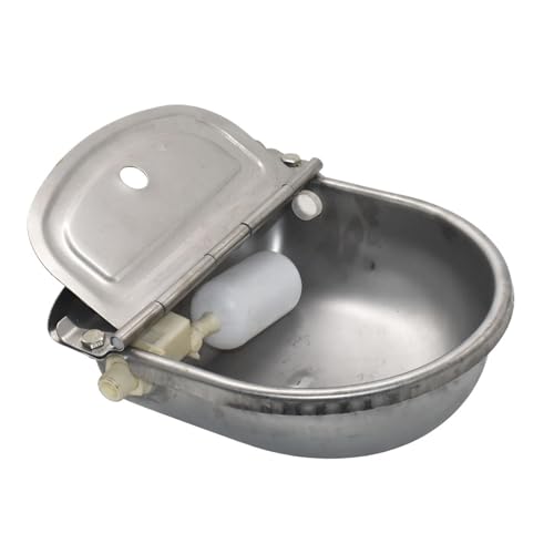 Edelstahl 304 mit Ablaufloch Automatische schwimmende Trinktränke für die Landwirtschaft Wasserschale für Pferde und Kühe (WHITE) von Generisch