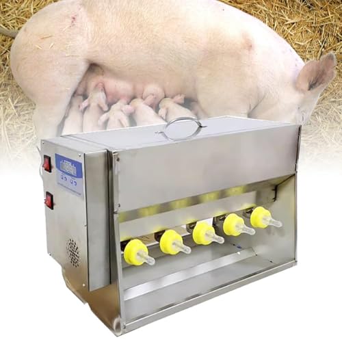 Edelstahl Ferkel Milch Futterspender | Mit 10/14 Nippeln Effiziente Fütterungsmaschine für Ferkel | 15/20L Kapazität | zur effizienten Fütterung von Ferkeln & Lämmern (10 Heads) von Generisch
