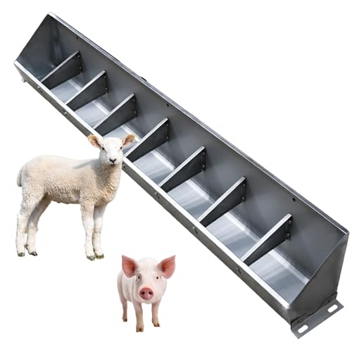 Edelstahl-Futterstation und Tränke, 2-in-1-Design für Viehfütterung auf Weiden, Schafställen und Bauernhöfen von Generisch