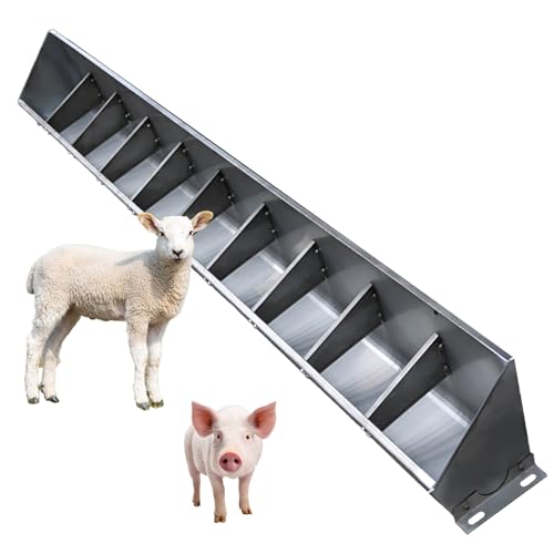 Edelstahl-Futterstation und Tränke, 2-in-1-Design für Viehfütterung auf Weiden, Schafställen und Bauernhöfen von Generisch