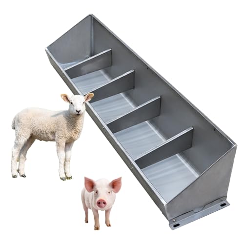 Edelstahl-Futterstation und Tränke, 2-in-1-Design für Viehfütterung auf Weiden, Schafställen und Bauernhöfen von Generisch