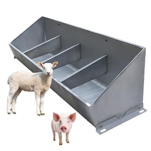 Edelstahl-Futterstation und Tränke, 2-in-1-Design für Viehfütterung auf Weiden, Schafställen und Bauernhöfen von Generisch