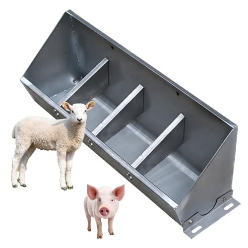 Edelstahl-Futterstation und Tränke, 2-in-1-Design für Viehfütterung auf Weiden, Schafställen und Bauernhöfen von Generisch