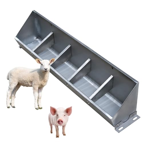 Edelstahl-Futterstation und Tränke, 2-in-1-Design für Viehfütterung auf Weiden, Schafställen und Bauernhöfen von Generisch