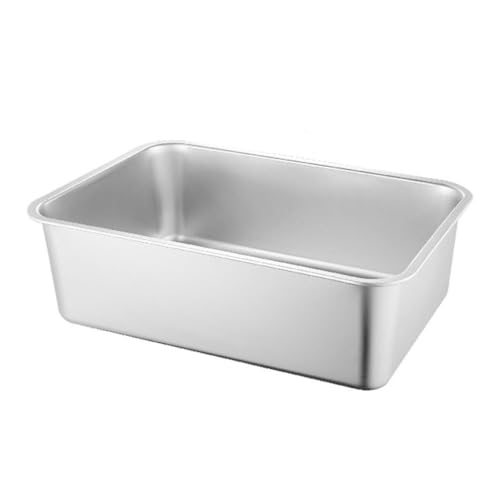 Edelstahl-Katzentoilette, halbgeschlossene Katzentoilette, extra groß, zum Reinigen des Töpfchens, leicht zu reinigen, Sitzbox, Stahl, Töpfchen, Stahl, Metall-Trainer, Kätzchen, Metallboxentrainer Edelstahl-Katzentoilette, halbgeschlossene Katzentoilette, extra groß, zum Reinigen des Töpfchens, leicht zu reinigen, Sitzbox, Stahl, Töpfchen, Stahl, Metall-Trainer, Kätzchen, Metallboxentrainer von Generisch