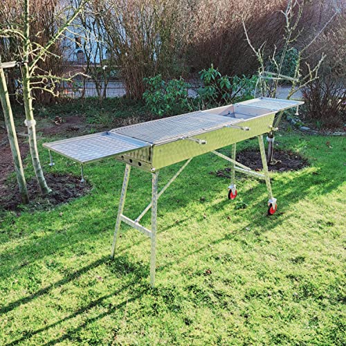 Edelstahl Schaschlikgrill 140x40cm V2A Mangal Klappbar Handarbeit Adana Grill Holzkohlegrill Schaschlik Paslanmaz Çelik Mangal-Küçük Kömür Izgarası Türk mangalı (Mit 2x Ablagen, 2x Grillrost) von Generisch
