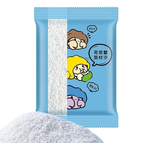 Einsiedlerkrebssand - Einsiedlerkrebse Einstreu | Calcium Reptiliensand | Einsiedlerkrebse Substrat Spielsand | Weiße Einstreu | Feine Partikel | Lebensraumzubehör für Einsiedlerkrebse, Hamster und von Generisch