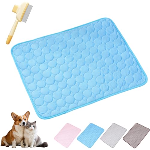 Emmalove Kühlmatte Für Den Sommer – Nordseepfote Selbstkühlende Kühlmatte mit 3-Schicht-System für Hunde & Katzen, Haustier-Kühlpad für Sommer, Auto, Zuhause & Outdoor (Blau, XL（100*75cm）) von Generisch