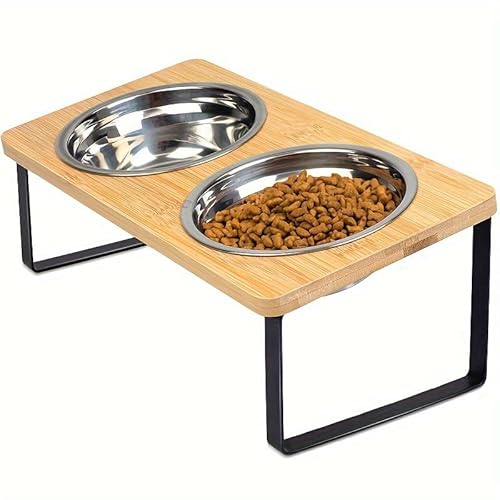 Erhöhte Futternäpfe für Katzen – Anti-Rutsch-Ständer mit 2 Edelstahlnäpfen, 15° Neigung für optimale Fresshaltung – ideal für Katzen und Welpen Erhöhte Futternäpfe für Katzen – Anti-Rutsch-Ständer mit 2 Edelstahlnäpfen, 15° Neigung für optimale Fresshaltung – ideal für Katzen und Welpen von Generisch