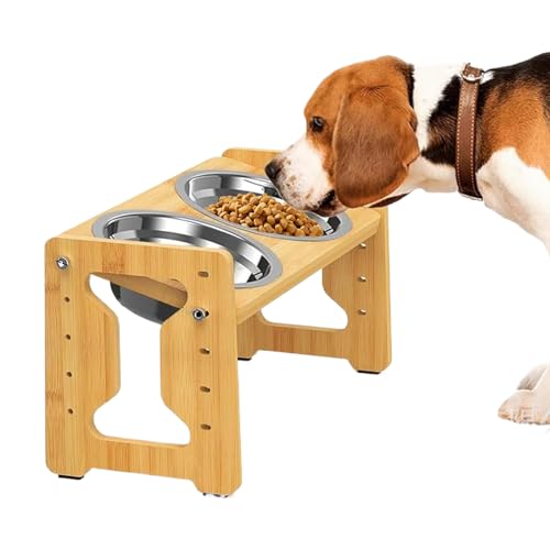 Erhöhte Hundeberschung - Erhöhte Hundeschalen | Einstellbare 15-Grad-Neigte Erhöhte Fütterungsstation Mit Double Pot | Wiederverwendbare Anti -Schlupf -Basis -Haustier -Feeder Für Kleine Mittelgroße G von Generisch