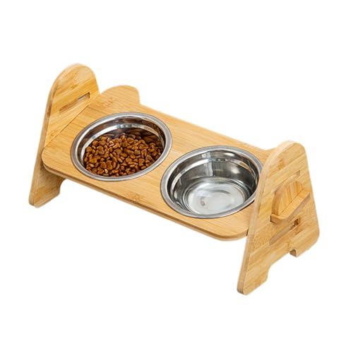 Erhöhte Hundenäpfe – Katzenfutter- und Wassernapfständer | Futterstation mit 2 Edelstahlnäpfen | Erhöhte Hundefutterspender | Holztierzubehör für ordentliches Füttern | Haustierbodenfutter Erhöhte Hundenäpfe – Katzenfutter- und Wassernapfständer | Futterstation mit 2 Edelstahlnäpfen | Erhöhte Hundefutterspender | Holztierzubehör für ordentliches Füttern | Haustierbodenfutter von Generisch