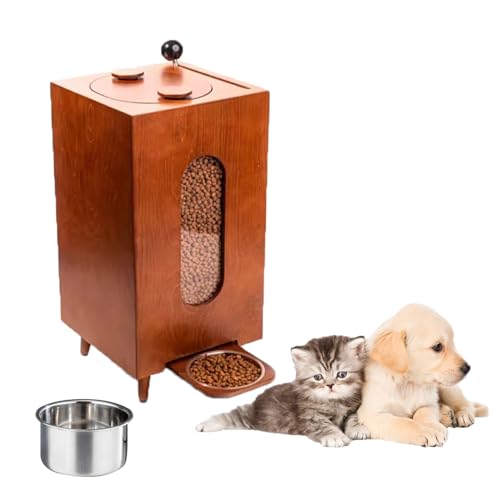 Erhöhter Futterspender für Haustiere, mit Edelstahlnapf und Aufbewahrung, für 10 kg Hundefutter, bequemer Esstisch für Haustiere von Generisch