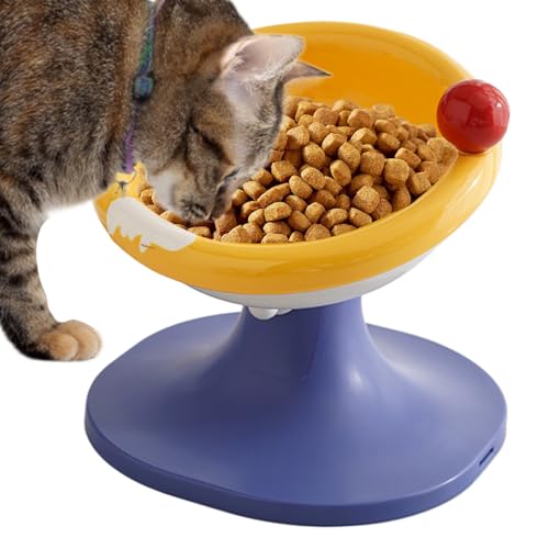 Erhöhter Katzennapf - Katzennapf aus Keramik | Futternapf für hohe Katzen | Futternapf für tiefe Haustiere mit geeigneter Höhe | WH Katzenfutter von Generisch