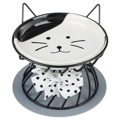 Erhöhter Keramik-Katzenfutter- und Wassernapf mit rutschfester Matte, ideal für Katzen und kleine Hunde Erhöhter Keramik-Katzenfutter- und Wassernapf mit rutschfester Matte, ideal für Katzen und kleine Hunde von Generisch