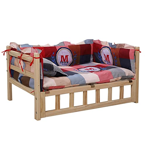 Erhöhtes Hundebett, Haustierbett mit waschbarer Matratze, erhöhtes Haustierbett für kleine, mittelgroße und große und ältere Hunde, einfache Montage, Holzdesign Erhöhtes Hundebett, Haustierbett mit waschbarer Matratze, erhöhtes Haustierbett für kleine, mittelgroße und große und ältere Hunde, einfache Montage, Holzdesign von Generisch