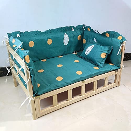 Erhöhtes Hundebett mit erhöhten Seiten – Holz-Hundesofa mit waschbarer Bettwäsche, ideal für kleine, mittelgroße und große Rassen Erhöhtes Hundebett mit erhöhten Seiten – Holz-Hundesofa mit waschbarer Bettwäsche, ideal für kleine, mittelgroße und große Rassen von Generisch