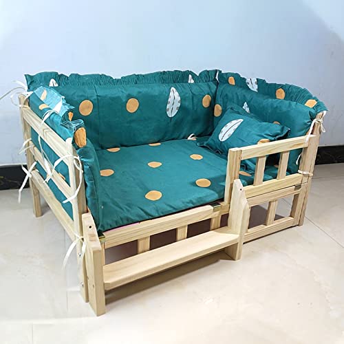 Erhöhtes Hundebett mit erhöhten Seiten – Holz-Hundesofa mit waschbarer Bettwäsche, ideal für kleine, mittelgroße und große Rassen Erhöhtes Hundebett mit erhöhten Seiten – Holz-Hundesofa mit waschbarer Bettwäsche, ideal für kleine, mittelgroße und große Rassen von Generisch