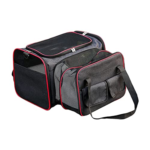 Erweiterbare Haustier-Tragetasche mit Reißverschluss-Grifftaschen, faltbare Katzentragetasche, Reisetasche, atmungsaktive Netz-Tragetasche, Outdoor-Transporttasche für Katzen und kleine Hunde, Reisen von Generisch