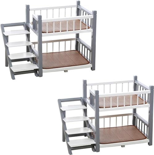 Etagenbett für kleine, mittelgroße und große Hunde, abnehmbar, doppellagig, mit Treppe Etagenbett für kleine, mittelgroße und große Hunde, abnehmbar, doppellagig, mit Treppe von Generisch