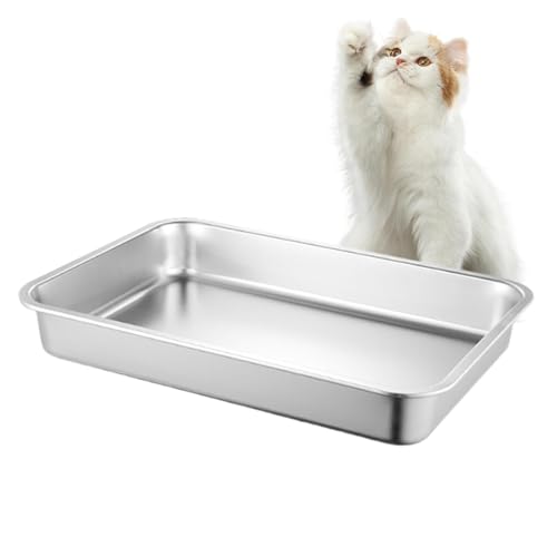 Extra große Katzentoilette, Katzentoiletten,Katzentoilette Metalltoilette - Katzenkotbox aus Edelstahl, spritzwassergeschützte und antihaftbeschichtete Katzentoiletten für große und kleine Katzen, Kan Extra große Katzentoilette, Katzentoiletten,Katzentoilette Metalltoilette - Katzenkotbox aus Edelstahl, spritzwassergeschützte und antihaftbeschichtete Katzentoiletten für große und kleine Katzen, Kan von Generisch