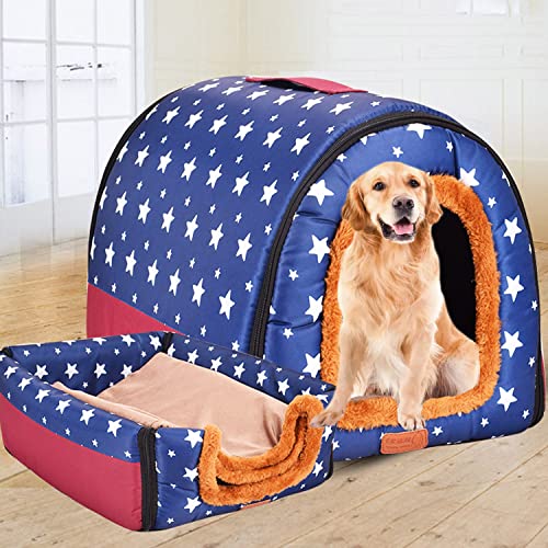 Extra großes wasserdichtes weiches warmes Hundebett mit Dach waschbar Haustiernest für Katzen Hunde XL Größe Haus A Extra großes wasserdichtes weiches warmes Hundebett mit Dach waschbar Haustiernest für Katzen Hunde XL Größe Haus A von Generisch