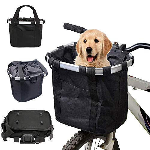 Fahrradkorb, zusammenklappbar, abnehmbar, für Hunde und Katzen, Rahmentasche aus Aluminiumlegierung für Fahrrad Fahrradkorb, zusammenklappbar, abnehmbar, für Hunde und Katzen, Rahmentasche aus Aluminiumlegierung für Fahrrad von Generisch