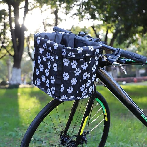 Fahrradkorb – zusammenklappbarer abnehmbarer Lenker vorne Korb für kleine Katzen und Hunde – Schnellverschluss-Schultertasche Fahrradständer Aufbewahrungskorb Fahrradkorb – zusammenklappbarer abnehmbarer Lenker vorne Korb für kleine Katzen und Hunde – Schnellverschluss-Schultertasche Fahrradständer Aufbewahrungskorb von Generisch
