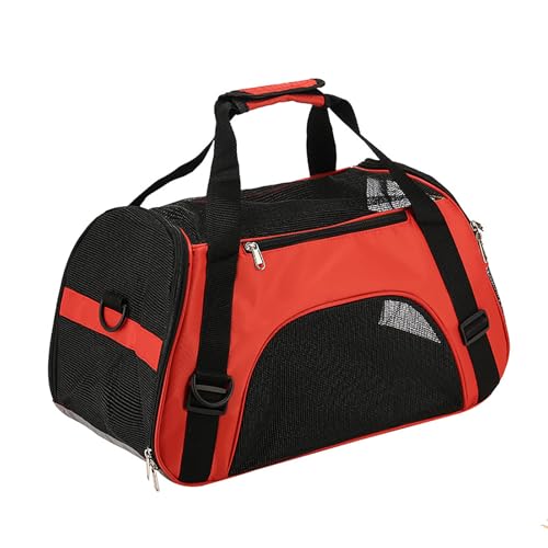Faltbare Tragetasche, tragbare und faltbare Haustier-Reisetasche mit weichem Innenfutter, geeignet für Katzen, Hunde und Puppen, bequeme und tragbare faltbare Tasche, Rot, Größe S von Generisch