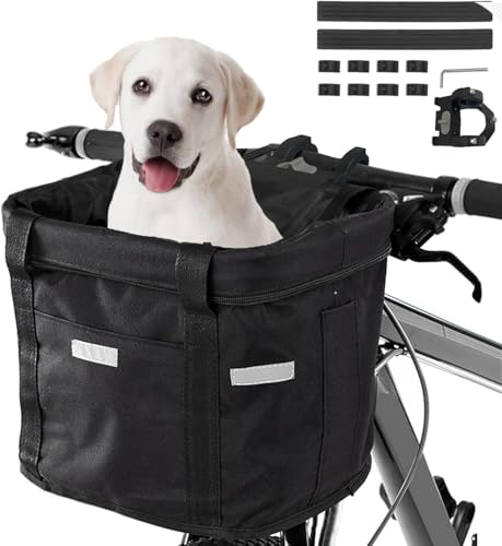 Faltbarer Fahrradkorb, Fahrradkorb Vorne für Hund, Faltbar Wasserdicht Fahrrad Lenkerkorb, Easy Install Abnehmbare FahrradkorbTasche, mit Lenkeradapter für Kleiner Hunde, Einkaufen, Picknick Faltbarer Fahrradkorb, Fahrradkorb Vorne für Hund, Faltbar Wasserdicht Fahrrad Lenkerkorb, Easy Install Abnehmbare FahrradkorbTasche, mit Lenkeradapter für Kleiner Hunde, Einkaufen, Picknick von Generisch