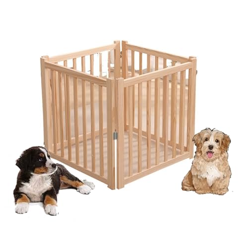 Faltbarer Spielstall aus Holz mit Tür – Freistehende Sicherheitsbarriere für Welpen, ideal für den Innenbereich zu Hause, Türen und Treppen von Generisch