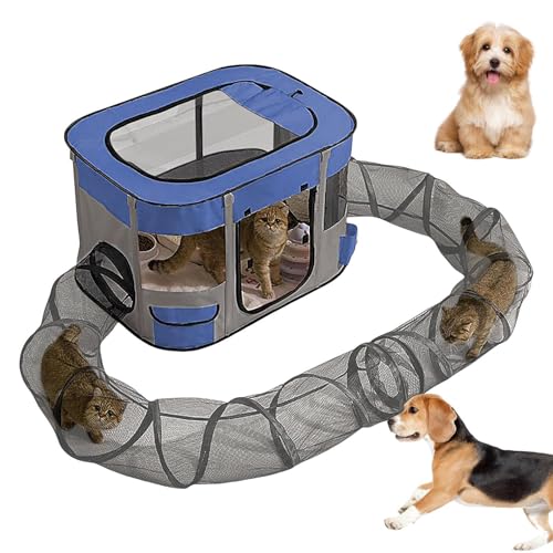 Faltbares Katzengehege – tragbares Outdoor-Katzenzelt | Geschlossener Laufgitter, Tunnel-Spielplatz, einfacher Aufbau, geräumige Kätzchen-Spielplätze für Garten, Rasen, Hof, Balkon, draußen Faltbares Katzengehege – tragbares Outdoor-Katzenzelt | Geschlossener Laufgitter, Tunnel-Spielplatz, einfacher Aufbau, geräumige Kätzchen-Spielplätze für Garten, Rasen, Hof, Balkon, draußen von Generisch
