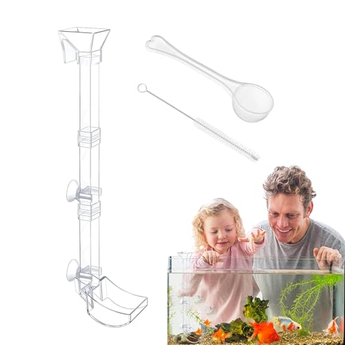 -Feeder -Gericht - Transparentes Aquarium -Fütterungsrohr & Tablett Combo | Ziehte Lebensmittelversorgungssystem zur Reduzierung von Abfällen, ideal für Nano -Tanks und Community -Aquarien von Generisch