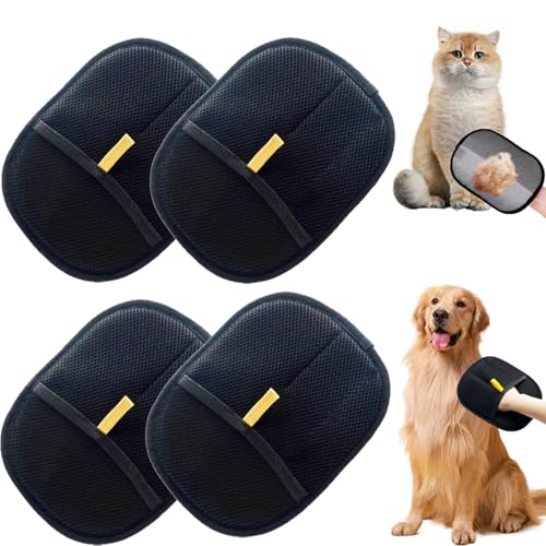 Fell Magnet Handschuh, Fellmagnet Katzenhaare Handschuh, Wiederverwendbare katzenhaarentferner handschuh, Zur Fellpflege FüR Glattes Und Gesundes Fell FüR Kleidung, Sofas (4PCS) von Generisch