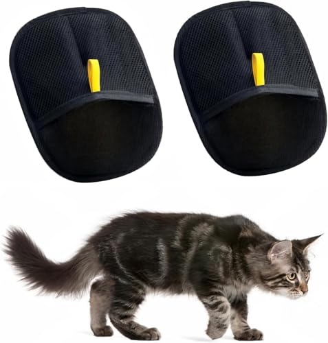 Fellmagnet Handschuhe für Haustiere 2025 | Wiederverwendbarer Haarentferner Handschuh mit doppelseitiger Reinigungswirkung | Antistatische Pflegehandschuhe für Sofa, Autositze & Tierfell (Schwarz-2) von Generisch
