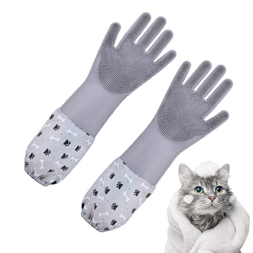 Fellpflege-Handschuhe für Haustiere, 1 Paar Hundewaschhandschuhe, kratzfester Silikon-Waschhandschuh, Tierhaarentferner-Handschuh für Katzen, Hunde und pelzige Haustiere Fellpflege-Handschuhe für Haustiere, 1 Paar Hundewaschhandschuhe, kratzfester Silikon-Waschhandschuh, Tierhaarentferner-Handschuh für Katzen, Hunde und pelzige Haustiere von Generisch