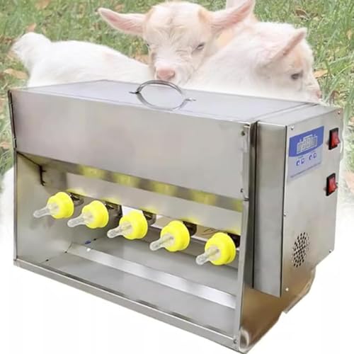 Ferkel selbsttränke automatisch | Edelstahl Ferkel Milch Futterspender | Große Kapazität mit 10/14 Nippeln Effiziente Fütterungsmaschine für Ferkel | Für Ferkel,Kleines Lamm (Silver, 10 Heads) von Generisch