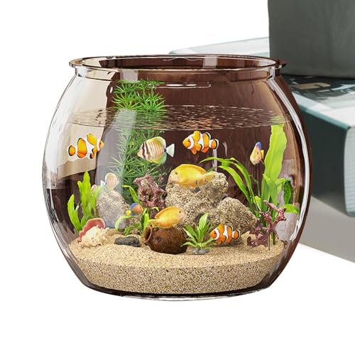 Fischglas – PET- -Fischschale mit LED, transparentes Design, perfektes Anfänger-Fischtank, Betaaa-Fisch-Desktop, runde Aquarien, Heimdekoration für Kinderzimmer Fischglas – PET- -Fischschale mit LED, transparentes Design, perfektes Anfänger-Fischtank, Betaaa-Fisch-Desktop, runde Aquarien, Heimdekoration für Kinderzimmer von Generisch
