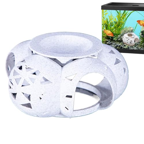 Fischtankhaus, Betta Fischhöhle | Fischtank Versteck Betta Höhle - Shrimp House Habitat, multifunktionale Landschaftsgestaltung, weißes Aquariumdekor für Süßwasser von Generisch