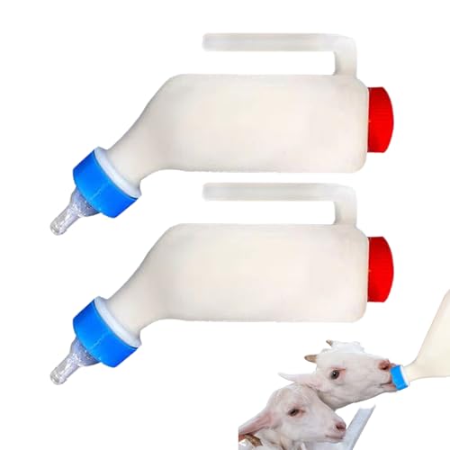 Flaschen zur Fütterung von Ziegen - Zwei Flaschen zur Fütterung von Lamm, Tierpflegezubehör mit Leiter und Griff für Ziegen Schafe Welpen Kleintiere von Generisch