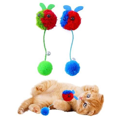 Flauschiger Plüsch-Katzenball-Spielzeug, tragbare flauschige Bälle, Katzentraining-Spielbälle, weiches Plüschspielzeug, interaktives Spielen, leiser Ball für mittelgroße und kleine Haustiere, Katzen, von Generisch